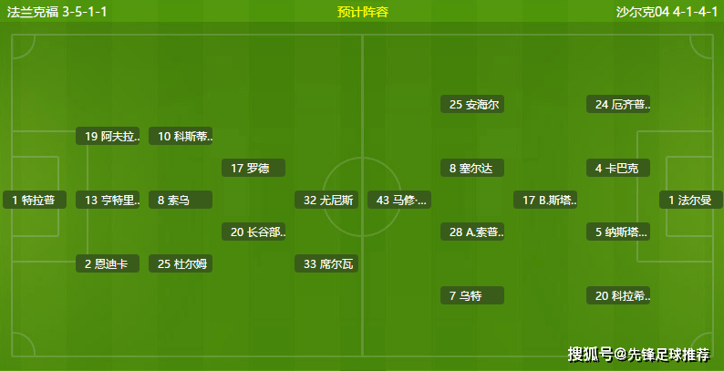 沙尔克04力克法兰克福,喜迎胜利走势 沙尔克04力克法兰克福,喜迎胜利走势